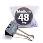 Officemate EZ Medium Binder Clips, 0.625" Capacity, Gray, 48 Clips/Pack (99550)~#|#~400C1223-19E6-4CEE-AA1E0F1E07EEBED2_sc7