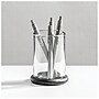 mDesign Glass Pencil Cup, Clear/Matte Black (26031)~#|#~400C2883-7851-44C5-AB24AAF060F230AC_sc7