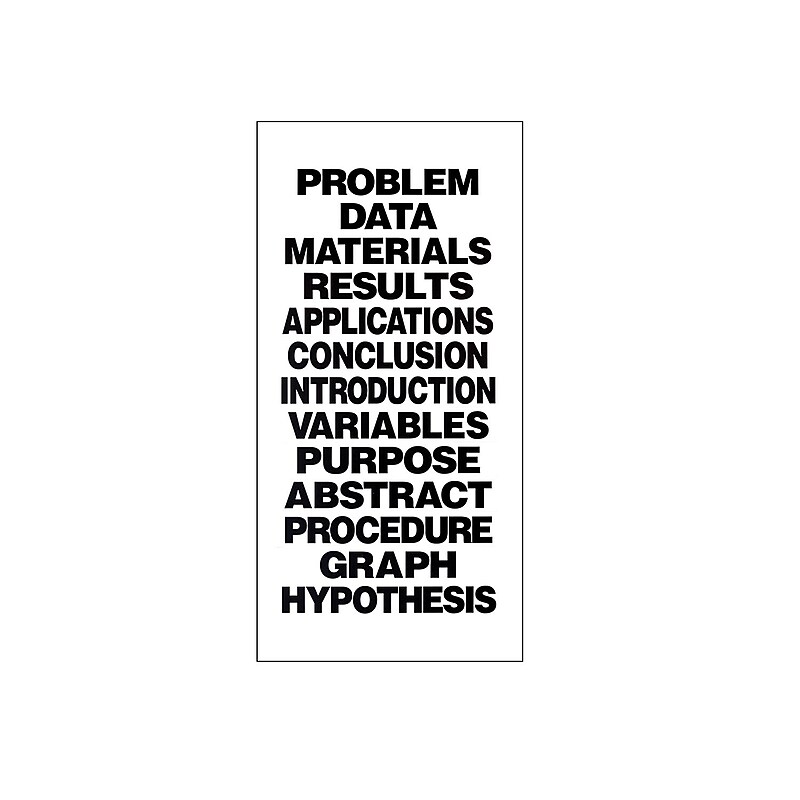 Flipside Science Fair Title Cards, White/Black, 13/Pack, 24 Packs/Carton (20060-24) image 1