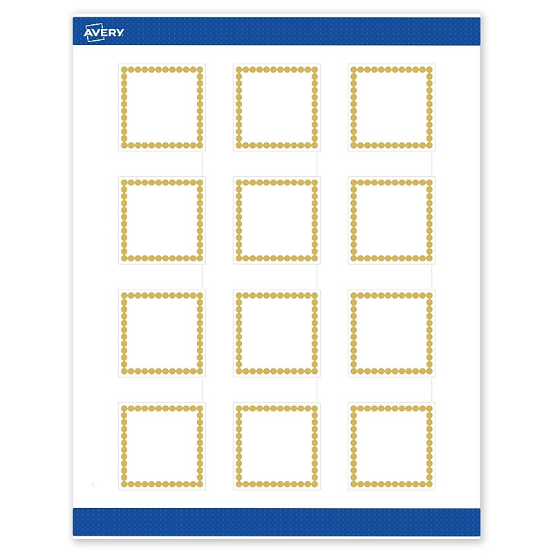 Avery Laser/Inkjet Square Multipurpose Labels, 2" x 2", White, 120/Pack (S00DJA) image 1
