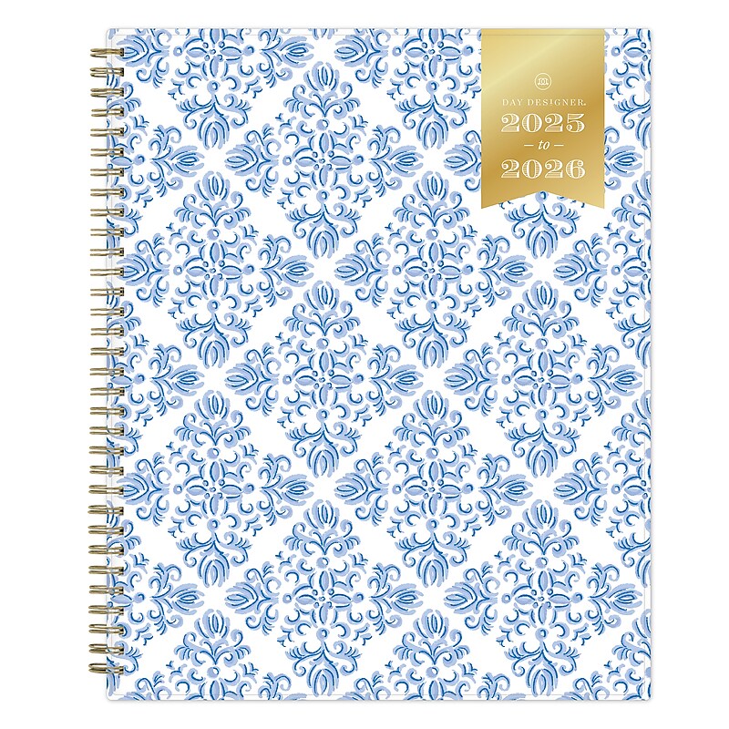 2025-2026 Day Designer for Blue Sky Serenity 8.5" x 11" Academic Year Weekly & Monthly Planner, Plastic Cover, Periwinkle image 1