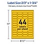 Avery Laser/Inkjet Rectangle Multipurpose Labels, 2/3" x 1-3/4", Bright Yellow, 1760/Pack (94209)~#|#~4024EB56-6FFE-40F9-883B0F23F15F793A_sc7