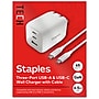 Staples TECH GaN USB-A/USB-C Wall Charger with Cable, 65W, White (ST62326)~#|#~40296157-47C5-48B3-910E25DA57FD86AA_sc7
