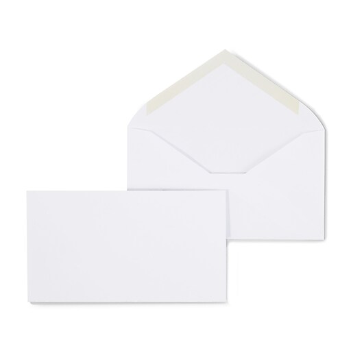 Staples Gummed 6 Business Envelopes, 3 5/8" x 6 1/2", White, 500/Box