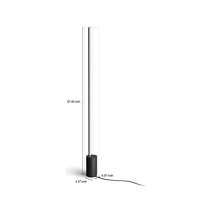 Philips Gradient Signe 57.4 LED Matte Black Floor Lamp with Stick Shade 569103 Staples