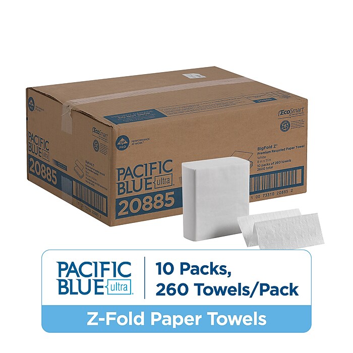 Pacific Blue Ultra Z-Fold Multifold Paper Towels, 1-ply, 260