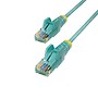 StarTech 6 ft. Slim Cat6 Ethernet Cable, 28AWG, Aqua (N6PAT6AQS) | Staples