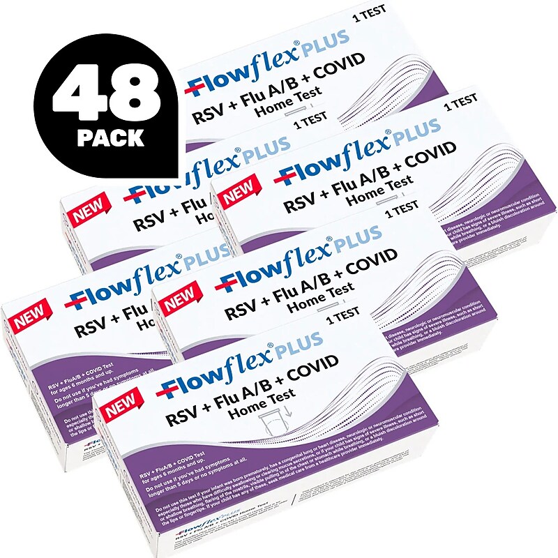 Flowflex Plus 4 in 1 RSV + Flu A/B + Covid Test, 48 Kit/Test image 1