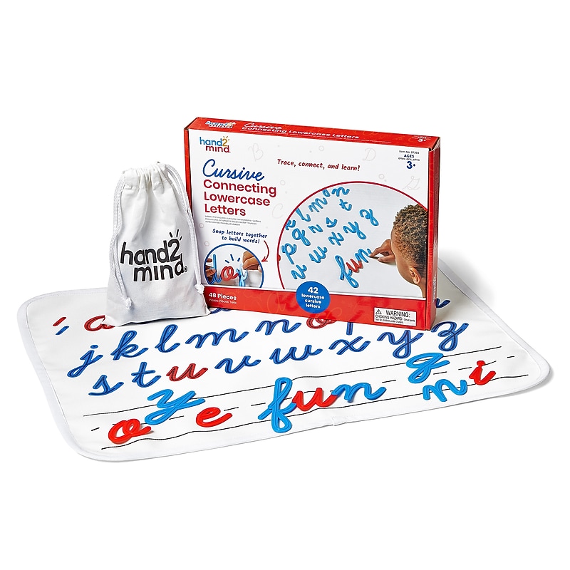 hand2mind Cursive Connecting Lowercase Letters, Multicolored (97393) image 1
