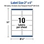 Avery Laser/Inkjet Rectangle Multipurpose Labels, 2" x 4", White, 100/Pack (S00-DJ5)~#|#~40464192-2319-463F-839B7204A628533E_sc7