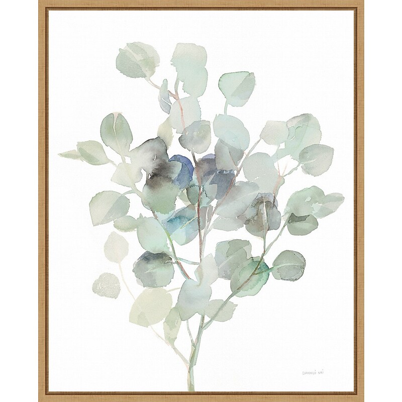 Amanti Art Eucalyptus III Cool by Danhui Nai Framed Canvas Wall Art Print, 23" x 28" (A42677089685) image 1
