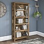 Bush Furniture Key West 66"H 5-Shelf Bookcase with Adjustable Shelves, Reclaimed Pine Laminated Wood (KWB132RCP-03)~#|#~40544EEF-A9B2-404A-84E86BA08E9D765C_sc7