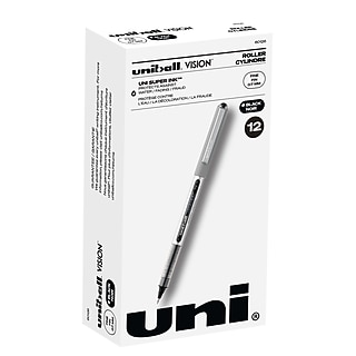 Black Pen Uni-ball Vision Needle Rollerball Pen Fine Point - Main Image