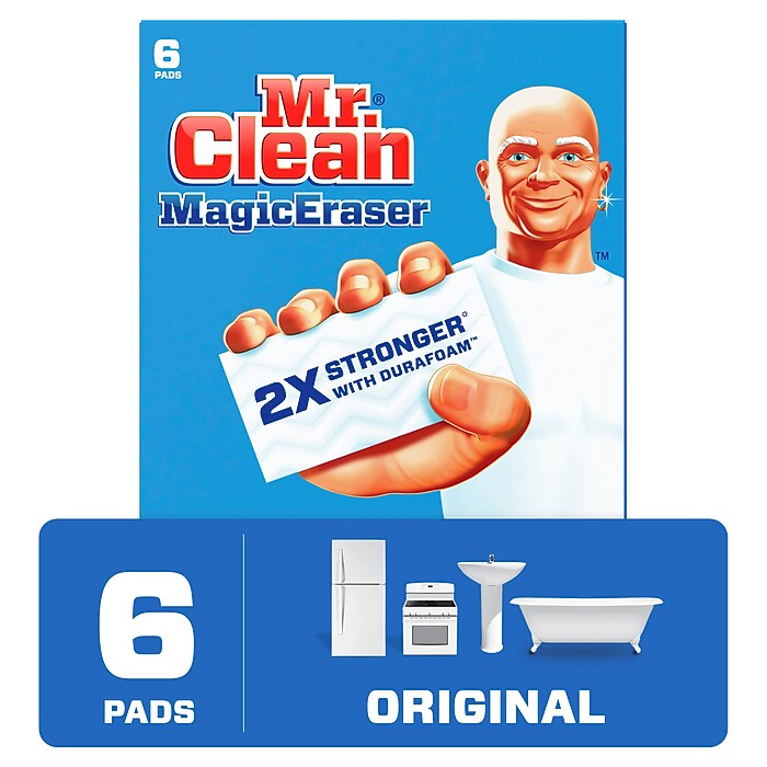Mr. Clean Magic Eraser Original Scrubber, White, 6/Pack (79009