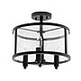 Lalia Home 3-Light 13" Farmhouse Glass and Metallic Accented LED Semi-flushmount, Matte Black (LHM-1000-BK)~#|#~405C494C-7006-48E9-837529A666EE1171_sc7