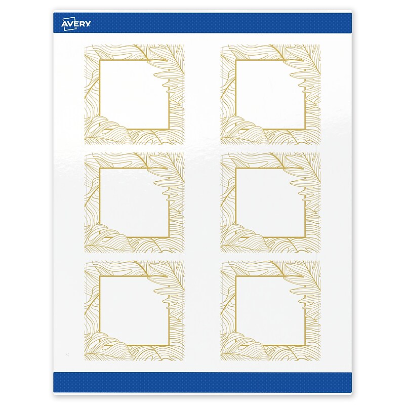 Avery Laser/Inkjet Square Multipurpose Labels, 3" x 3", White, 60/Pack (S00-EW7) image 1
