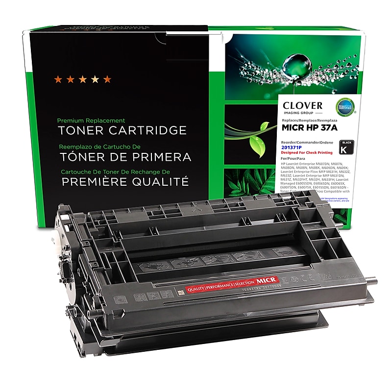 Clover Imaging Group Remanufactured Black Standard Yield MICR Toner Cartridge Replacement for HP 37A (CF237A/02-82040-001) image 1