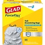 Glad ForceFlex Tall 13 Gallon Drawstring Kitchen Trash Bag, Grey, 100 Total Bags (70427)~#|#~40690A5C-EDBA-44CC-A864B9AE51A1430F_sc7