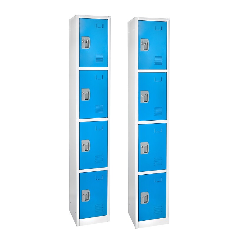 AdirOffice 72'' 4-Tier Blue Storage Locker, 2/Pack (629-204-BLU-2PK) image 1