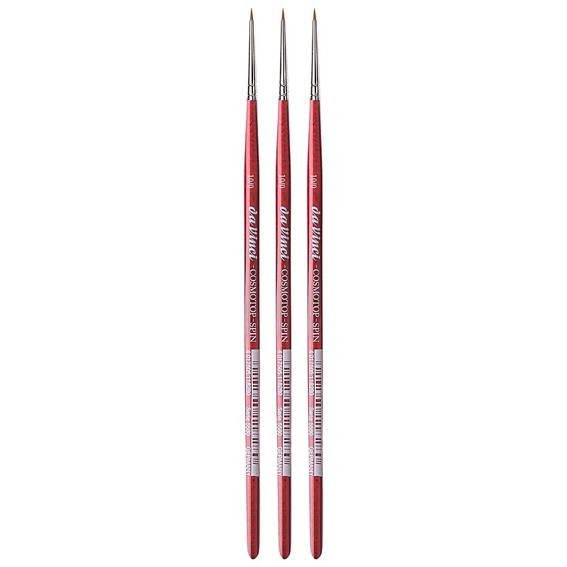 da Vinci COSMOTOP-SPIN Watercolor Synthetic Silkpainting Round Brush, 3 /Pack (DVXVA5580N10-3) image 1