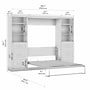 Bestar Pur Full Murphy Bed and 2 Shelving Units with Drawers (109W), White (26894-17)~#|#~4074EC4B-FA89-4AB4-BDFA26674ED7DF14_sc7
