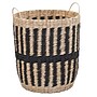 Household Essentials Large Cattail and Paper Pillar Basket with Integrated Handles, Natural/Black (HHML-6715)~#|#~40755F95-F5D5-491F-97DA0D488D39521B_sc7