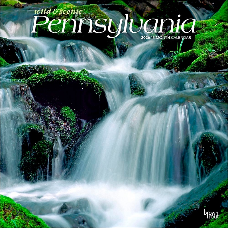 2026 BrownTrout Pennsylvania Wild & Scenic 12" x 12" Monthly Wall Calendar (9798330705115) image 1