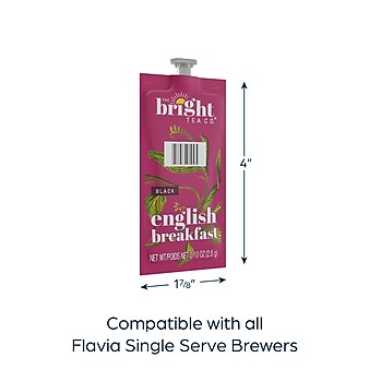 The Bright Tea Co. English Breakfast Black Tea, Flavia Freshpack, 100/Carton (MDRB507)