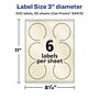 Avery Laser/Inkjet Round Multipurpose Labels, 3" Dia., Ivory, 300 Labels/Box (94513)~#|#~40888AEA-E7D4-488F-AC0BBB4EAB878FAE_sc7