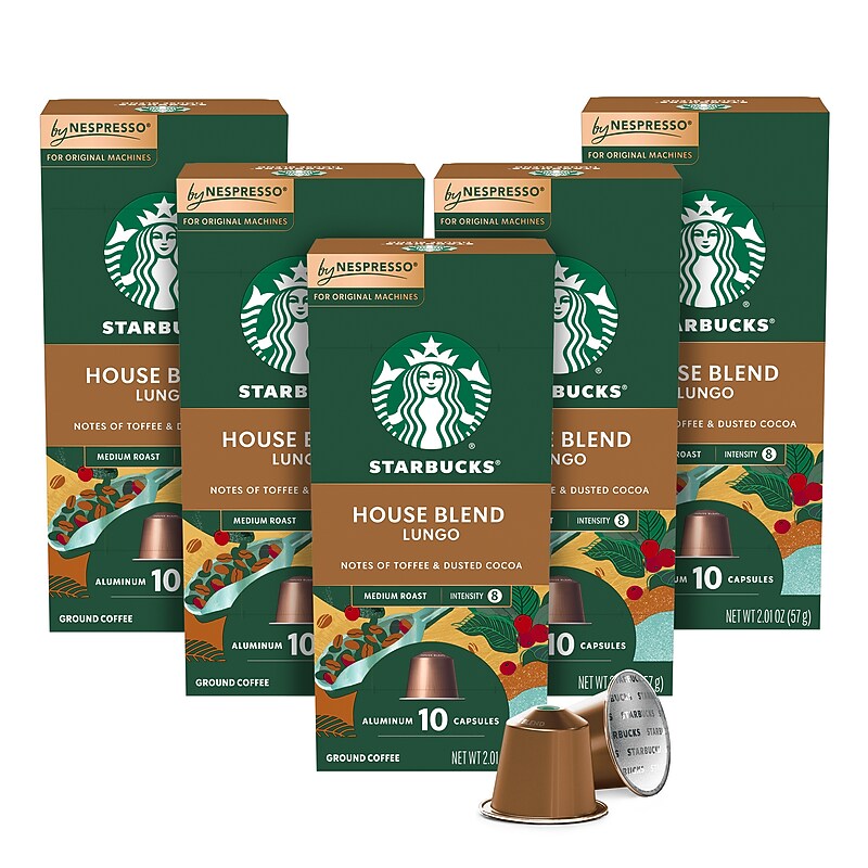 Starbucks House Blend Coffee Nespresso Original Capsules, Medium Roast, 50/Box (109047) image 1