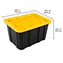 Sterilite 108 Quart Industrial Garage Tote with Snap-on Lid, Plastic, Yellow/Black (50659Y06)~#|#~409216A7-EE8E-469F-BCD95DBD63DF248D_sc7