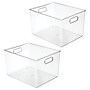iDESIGN Small Stackable Plastic Storage Bin, 8" x 12"x 10", Clear, 2/Pack (29111M2)~#|#~40A75DDC-A272-40A0-A26EC5758A9F9B33_sc7