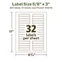 Avery EcoFriendly Laser/Inkjet Rectangle Multipurpose Labels, 5/8" x 3", White, 320/Pack (94214)~#|#~40AA9A5C-23D9-4760-88BE504EF4EA7B9B_sc7