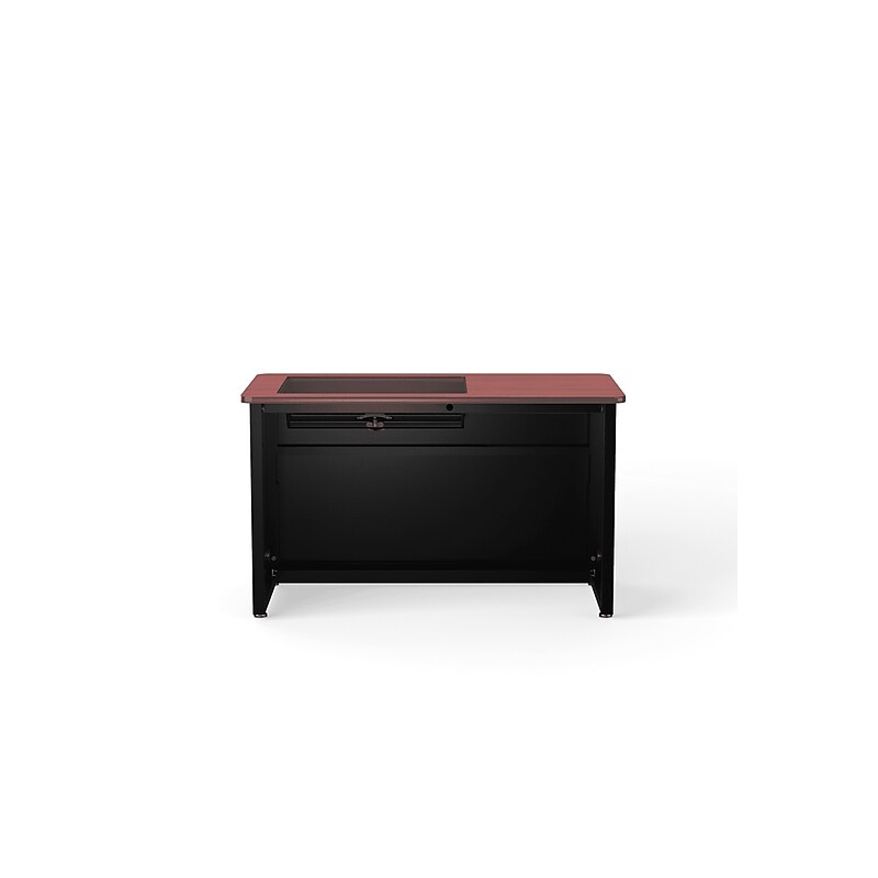 VersaDesk 48"W Downview Computer Desk, Cherry/Black (DV4824-BC) image 1