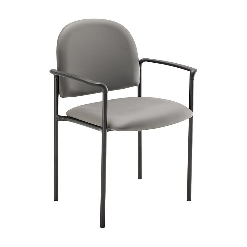 Flash Furniture Tiffany Vinyl Reception Side Stacking Chair, Gray (BT5161GRYVINYL) image 1