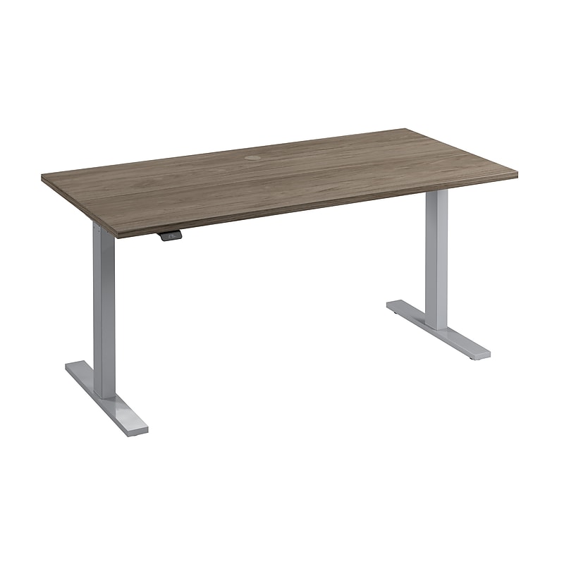 Bush Business Furniture Move 60 Series 60"W Electric Height Adjustable Standing Desk, Modern Hickory/Cool Gray (M6S6030MHSK) image 1