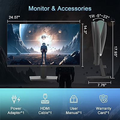 Sansui 27" FHD 120Hz IPS Adaptive Sync Monitor - Thumbnail 4