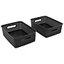 Advantus Weave Small Stackable Plastic Storage Bin, 4.63" x 10.5"x 14", Black, 2/Pack (AVT40327)~#|#~40B4D344-38B9-447C-A5A7584574C89558_sc7