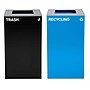 Alpine Industries Steel Open Top Recycling and Trash Can Set with Square Lid, 29 Gallon, Black/Blue, 2/Pack (ALP4450-BLK-KIT1)~#|#~40BB0386-9B49-4284-A8FE28DE651CBFC5_sc7