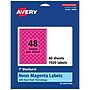 Avery Starburst Laser/Inkjet Multipurpose Labels, 1", Neon Magenta (1920/Box)~#|#~40D136A9-7C84-4E6B-B47EBE0C8B8E7667_sc7