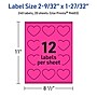 Avery Laser/Inkjet Heart Multipurpose Labels, 2-9/32" x 1-27/32", Neon Magenta, 240/Pack (94603)~#|#~40D809FF-404B-4248-A15BCC4727FDEBE8_sc7