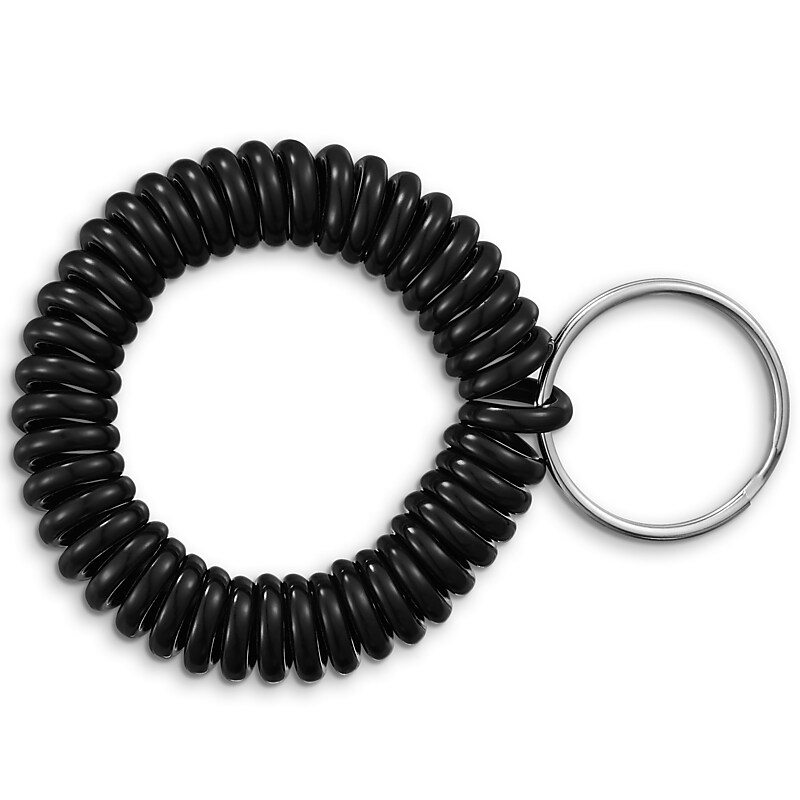 Staples Key Ring Wrist Coil, Black, 5/Pack (22156) image 1