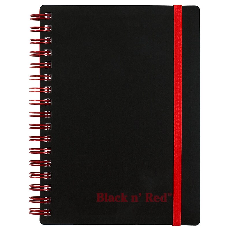 Black N' Red 1-Subject Professional Notebooks, 3.75" x 5.625", Wide Ruled, 70 Sheets, Black (JDKF67010) image 1