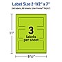 Avery Printable Rectangle Multipurpose Labels, 2.5" x 7", Bright Green, 240/Box (94247)~#|#~40E8868E-2CE4-4051-99666D338FF7614B_sc7