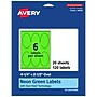Avery Laser/Inkjet Multipurpose Oval Labels, 4.25" x 2.5", Neon Green, 120/Pack (94058)~#|#~40E89C97-ABEA-402A-BE958AB3A993C237_sc7