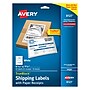 Avery TrueBlock Inkjet Shipping Labels with Paper Receipts, 5-1/16" x 7-5/8", White, 25 Labels/Pack (8127)~#|#~40E9A12E-D8BF-48FA-906D4F800D86C48B_sc7