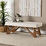 Baxton Studio Rika Fabric Bench, White/Walnut Brown (228-12922-HiT)~#|#~40EE52B3-AC00-42E0-91D7F314F54271E7_sc7