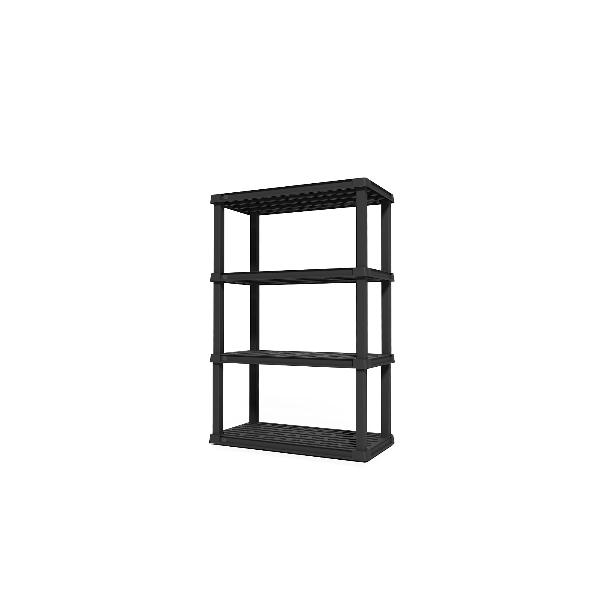 Iris 4-Shelf Plastic Shelving Unit, 55.8″ x 35.9″ x 17.9″, Black (140099) Sansujyuku sansujyuku.com
