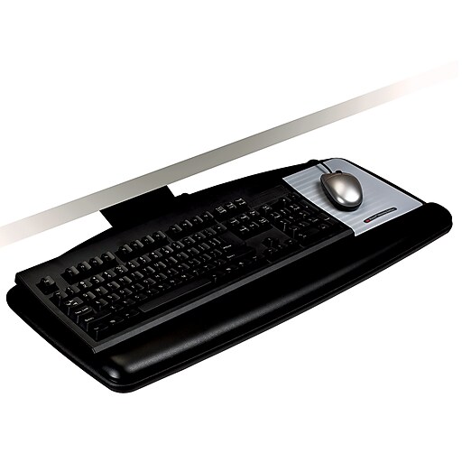 3M Easy Adjust Keyboard Tray with Wrist Rest and Mouse Pad, 23" Track