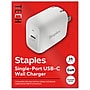 Staples TECH GaN USB-C Wall Charger, 25W, White (ST62323-CC)~#|#~40FB22C6-4D6B-425D-B001CC447F543E9A_sc7